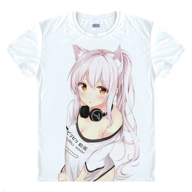 Мужские и женские футболки с принтом из игр Азур Лейн лаффи для косплея летние