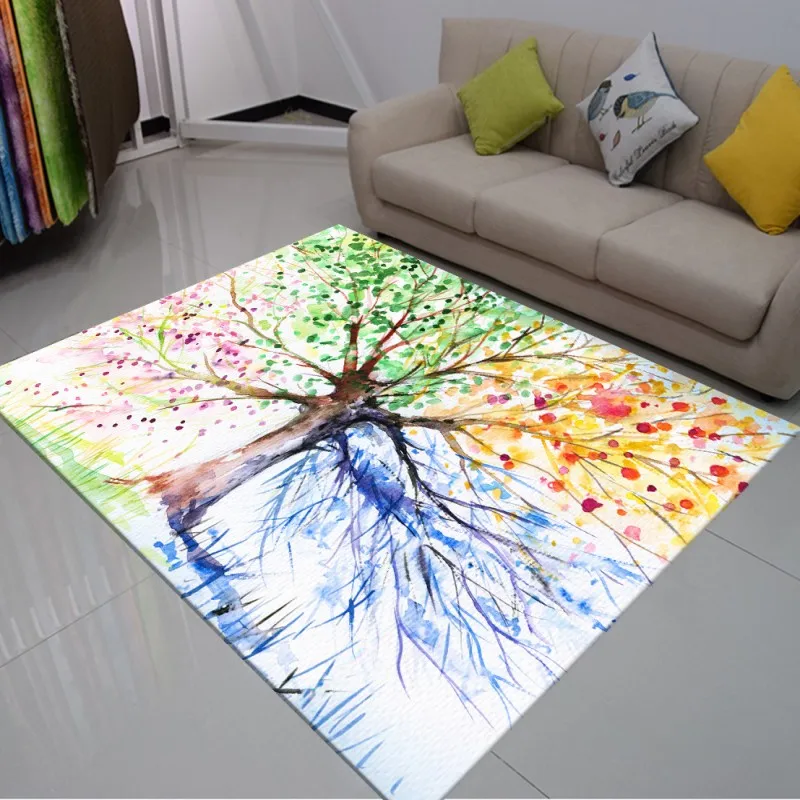 Художественный водонепроницаемый ковер с изображением листьев дерева домашний