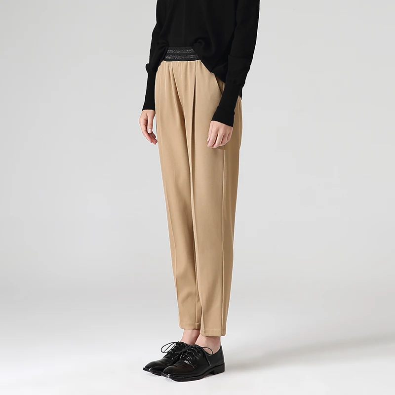 Женские повседневные шаровары Toyouth осенние свободные черные брюки до щиколотки с