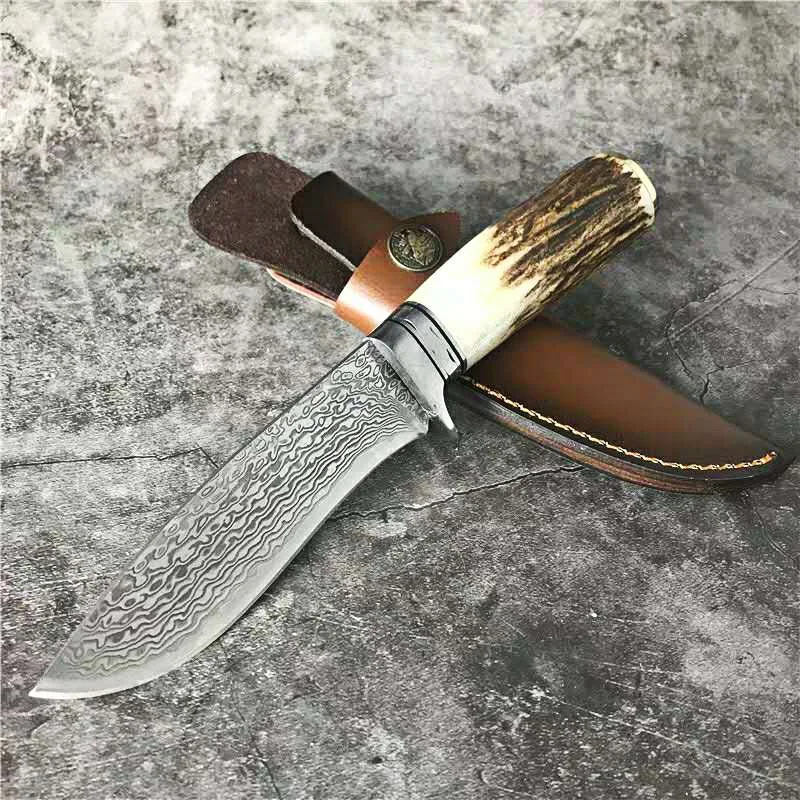 

Дамасский нож с фиксированным лезвием, искусственный нож для кемпинга, охоты, выживания, карманные инструменты для повседневного использов...