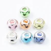 20pcslot mix color foot silver plated buckle diy resin plastic bead charm fits for pandora european jewelry bracelet js2248