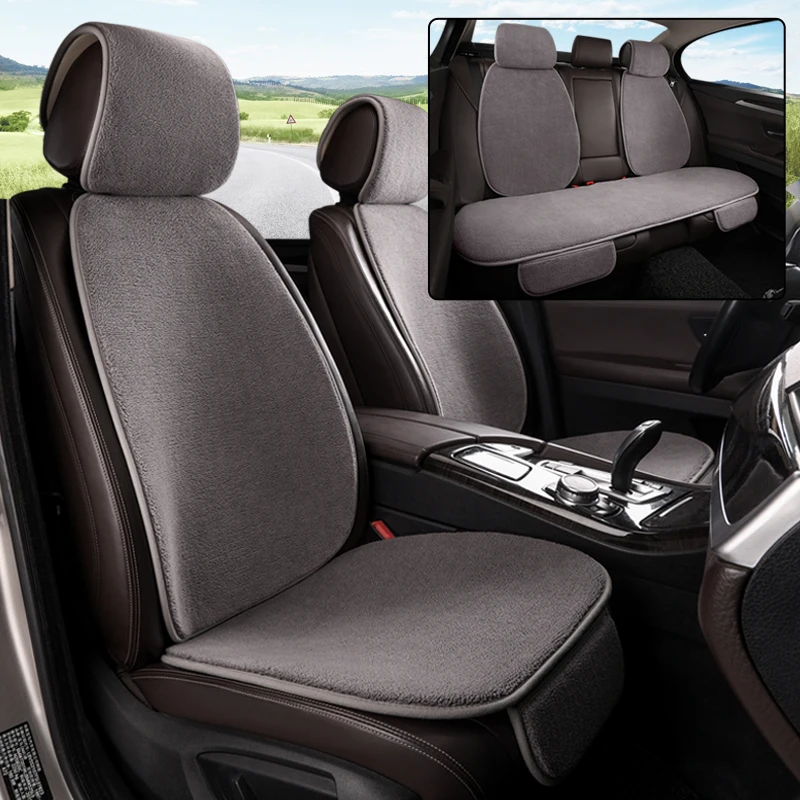 

Universal Car Seat Covers Plush Breathable Auto Seat Cushion Front Rear Seat Protection Pad Car Covers In Salon For toyota BMW