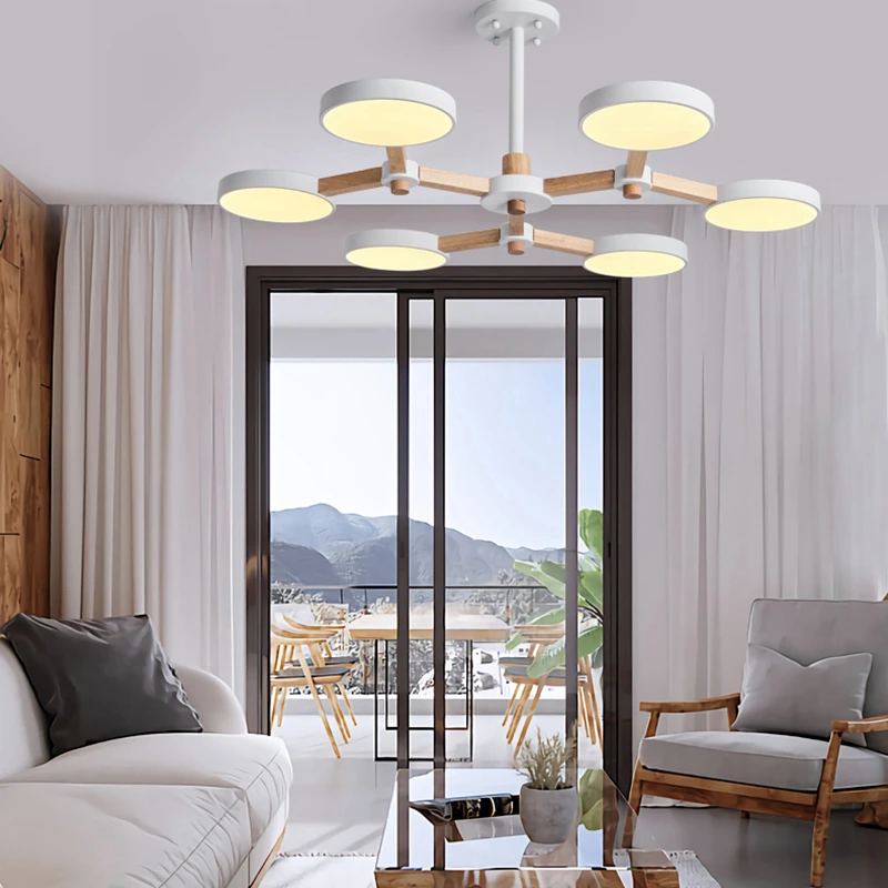 

Macaron Art 6 Lamps Pendant light Dimmable color temperature Modern Creative Personality Living room Bedroom Free shipping