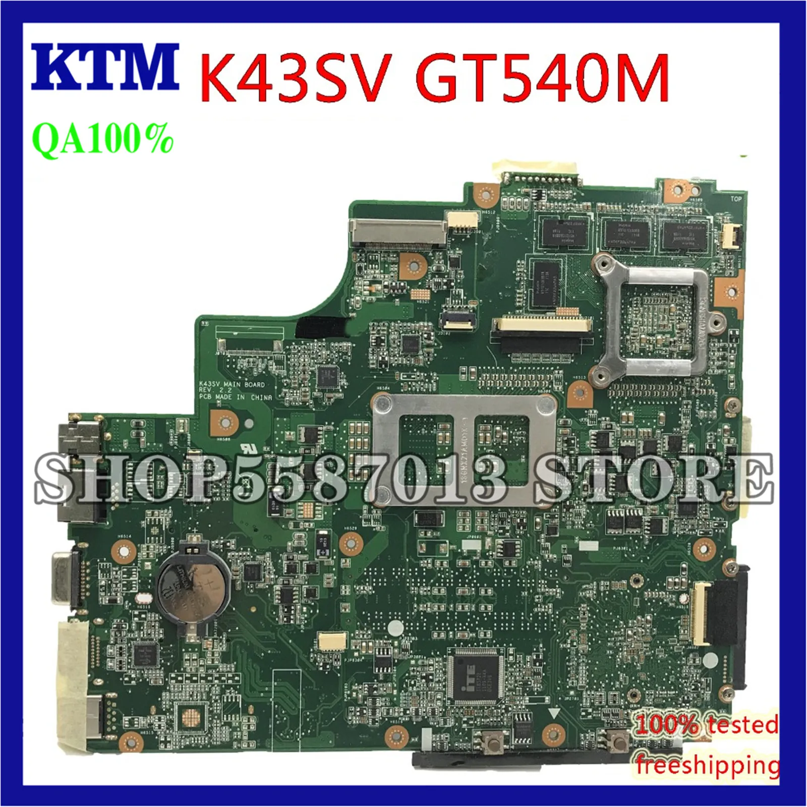 

KEFU K43SV Motherboard For ASUS K43SM K43S A43S X43S P43S K43SJ K43SC Laptop Motherboard with GT540 1GB Graphics card Test