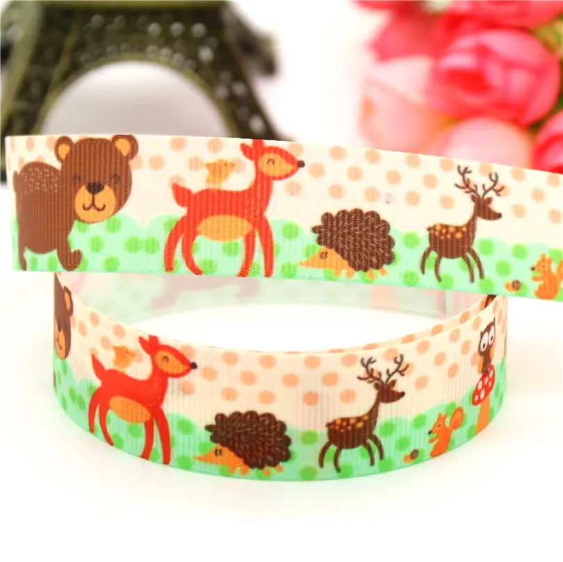 

DHK 7/8 ''5 ярдов корсажная лента с принтом животных, головной убор, бант для волос, сделай сам, украшение для вечеринки OEM 22 мм E1185