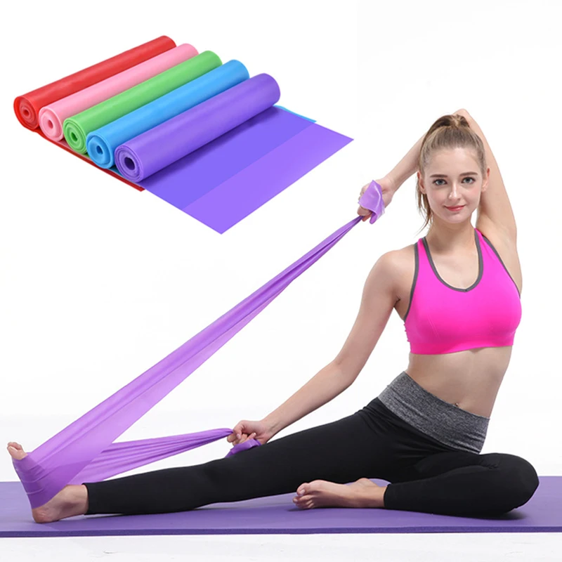 

150cm Yoga Pilates Stretch Resistance Band Exercise Fitness Band Training Elastic Exercise Fitness Rubber natural rubber Gym