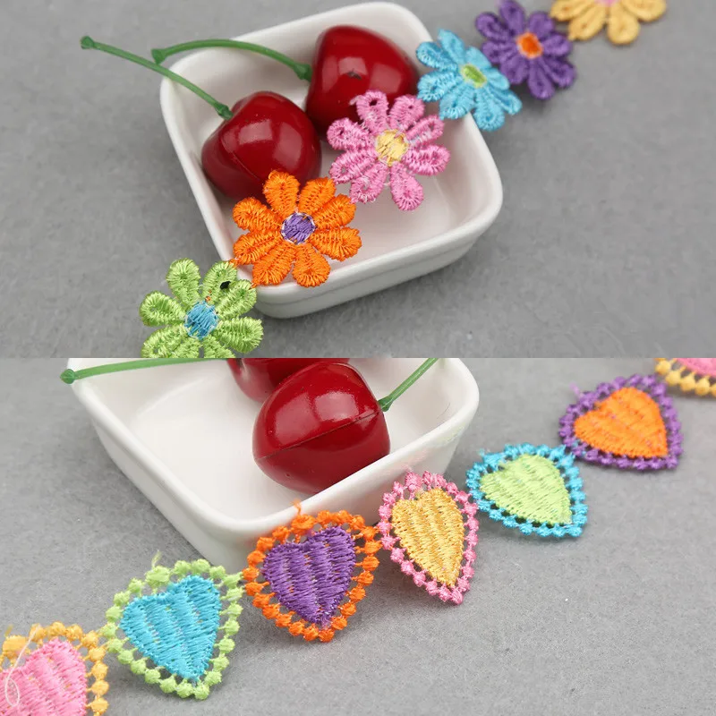 2 м цветная бабочка цветок вышитая кружевная отделка ткань жаккардовая