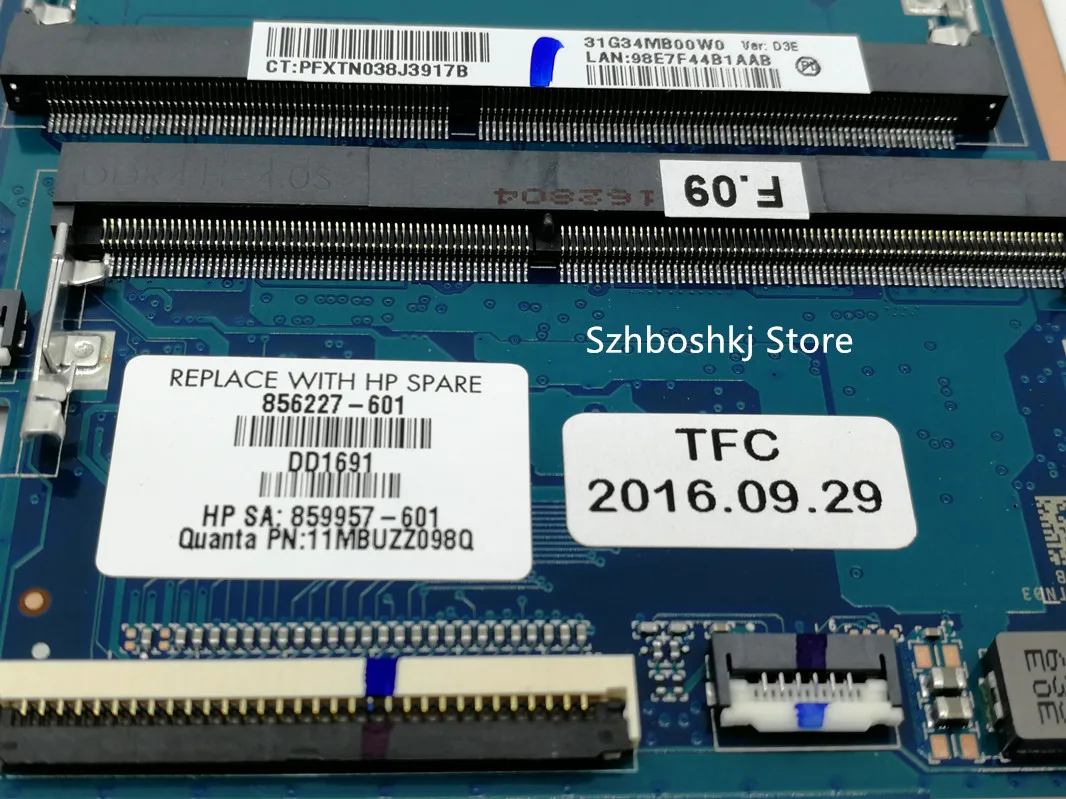 Высококачественная материнская плата для ноутбука hp Pavilion 15-AU 856227-601 856227-001 DAG34AMB6D0 SR2EZ I7-6500U 940M X 2GB DDR4 полностью протестирована