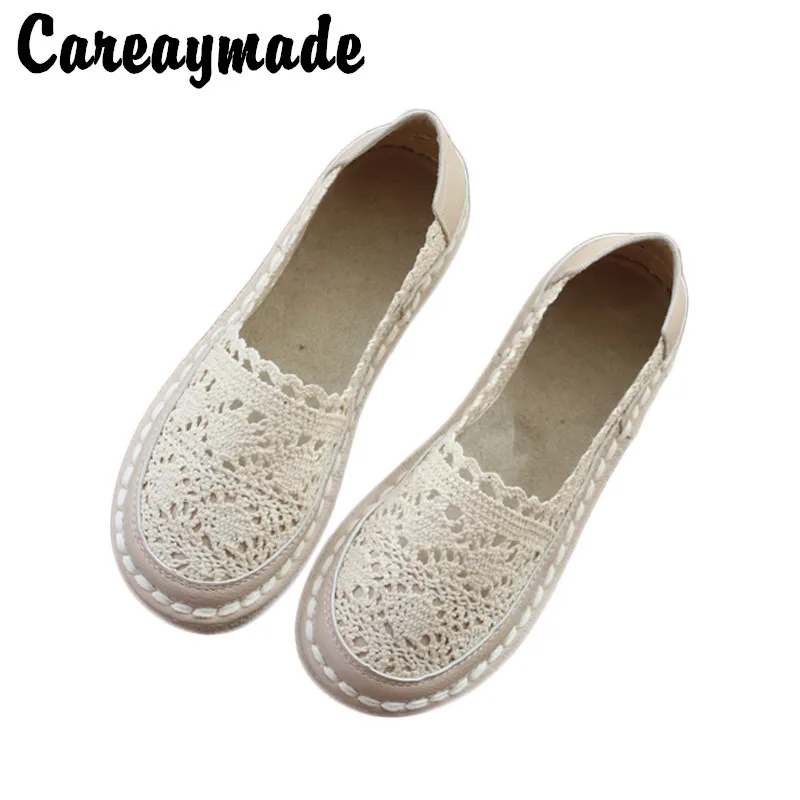 Туфли Careaymade кружевные в Корейском стиле лоферы рыбацкая обувь с перфорацией