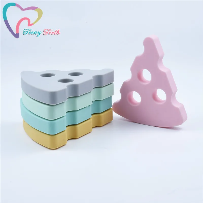 1 шт. силиконовые бусины в форме сыра для прорезывания зубов пиццы подвески