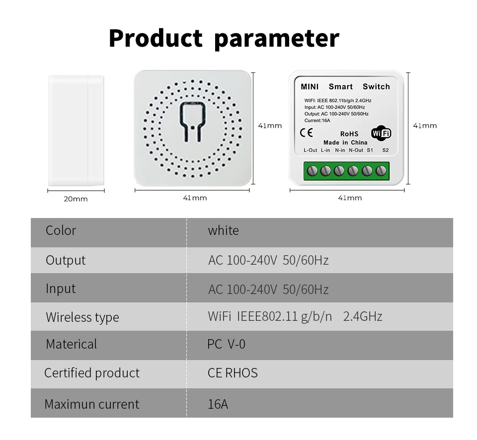 16A HomeKit Mini Smart Switch 2 Way Control Light Wi-Fi Устройство для открывания гаражных ворот Таймер
