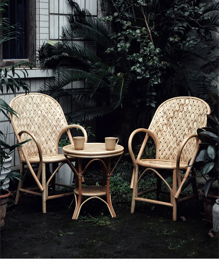 Американский ротанговый стул mid century скамейка креативный потертый шик