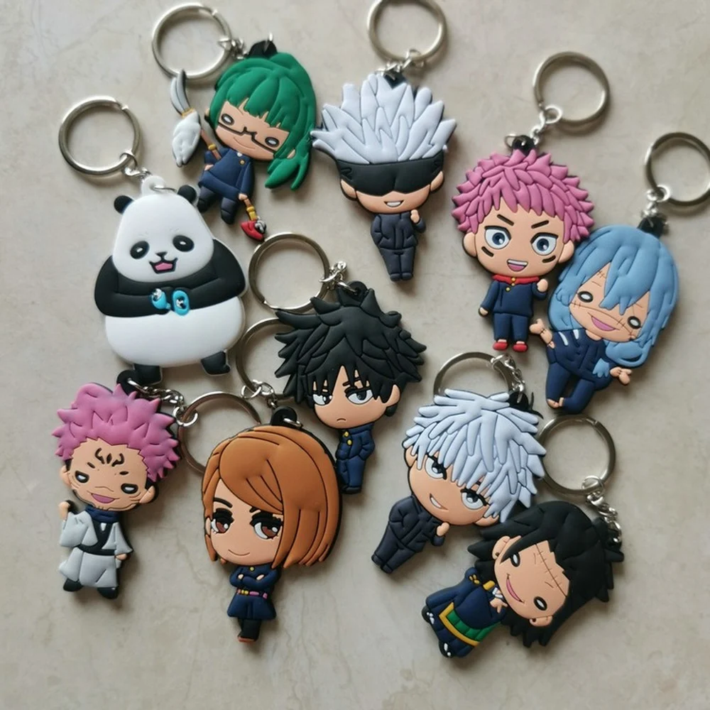 

Anime Jujutsu Kaisen Keychain Charms Itadori Yuji PVC Pendant Key Chains Cartoon Key Ring Collection Key Holder Trinket Gifts