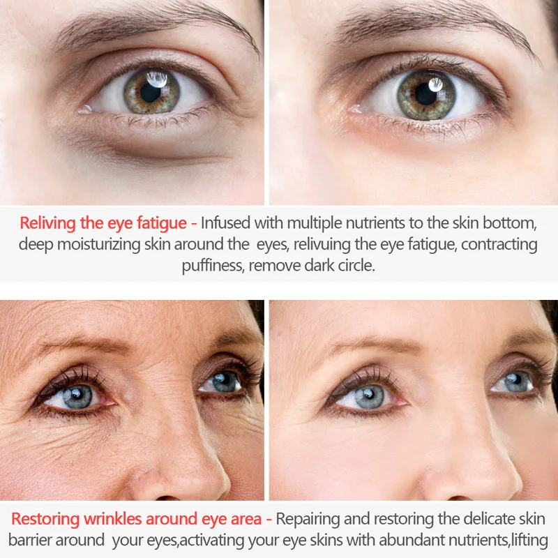 VIBRANT GLAMOUR Peptides Collagen Eye Cream Hyaluronic Acid Anti Aging Wrinkle Essence for Dark Circles Puffiness DROP SHIP| |