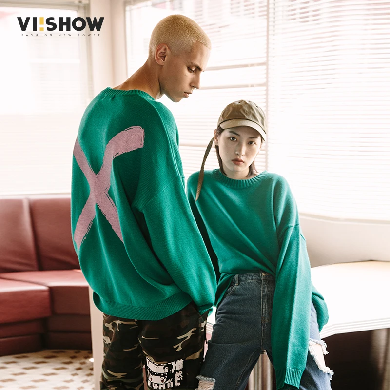 Мужской свитер VIISHOW, модная брендовая одежда, мужские свитера, джемпер с принтом, мужской вязаный свитер, пуловер, мужская повседневная трикотажная одежда с круглым вырезом