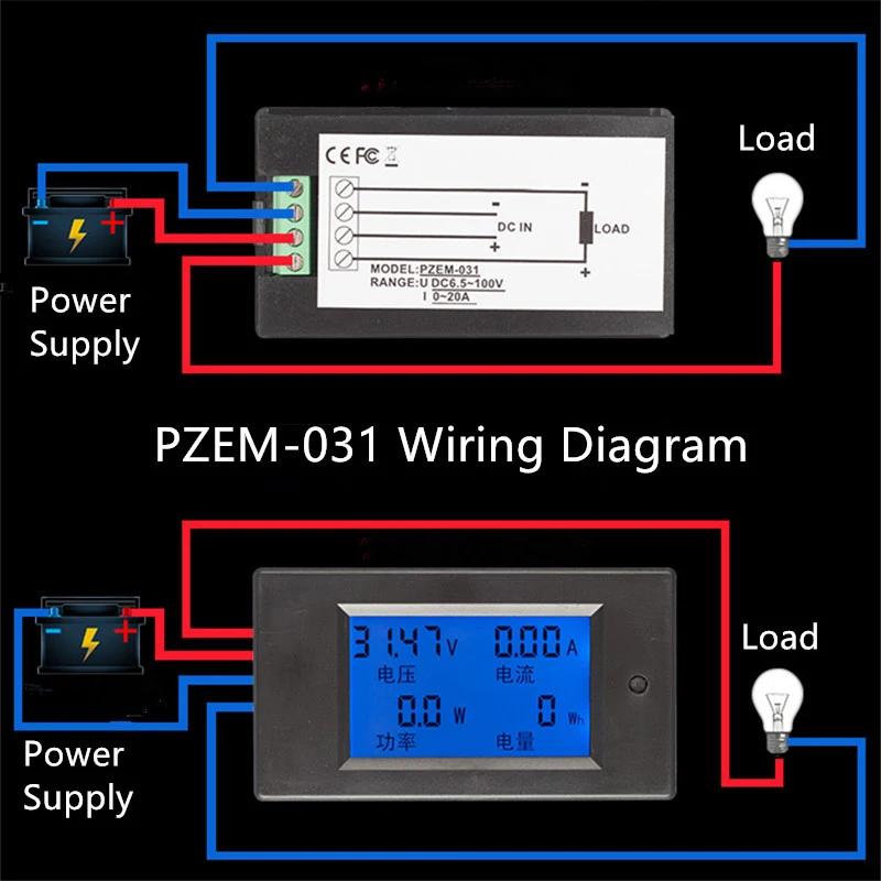 Цифровой инструмент для тестирования батареи амперметр вольтметр измеритель