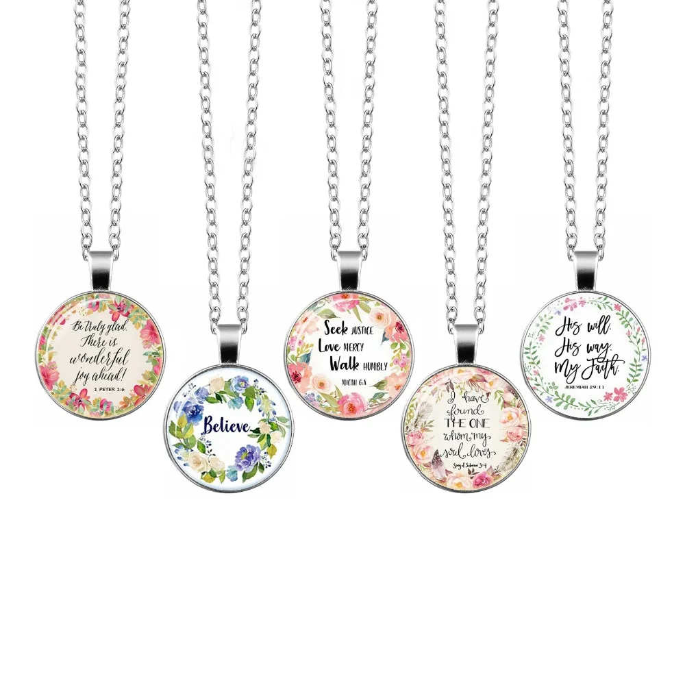 Новинка 2019 г. модное ожерелье с подвеской в виде библейских стихов надписей Walk In