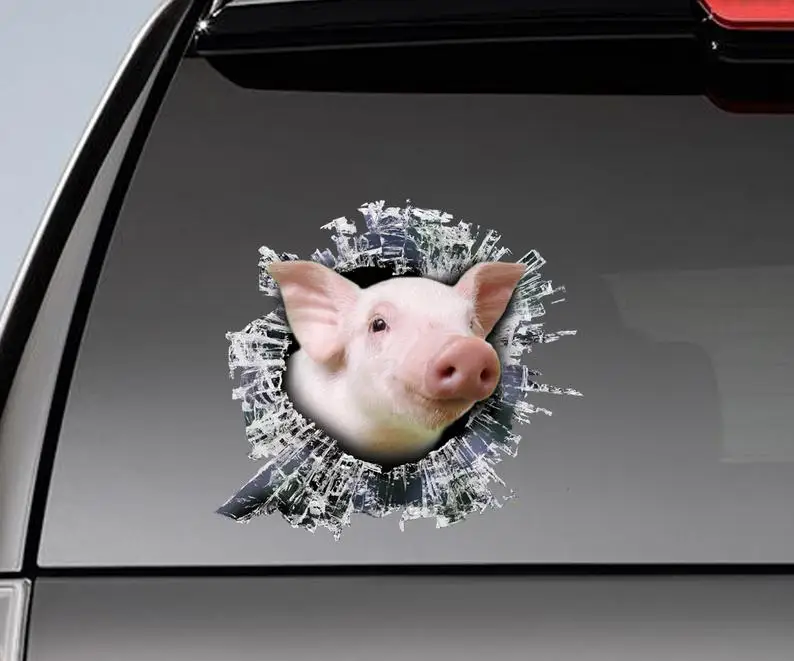 

Pig window sticker , window sticker, pig funny decal