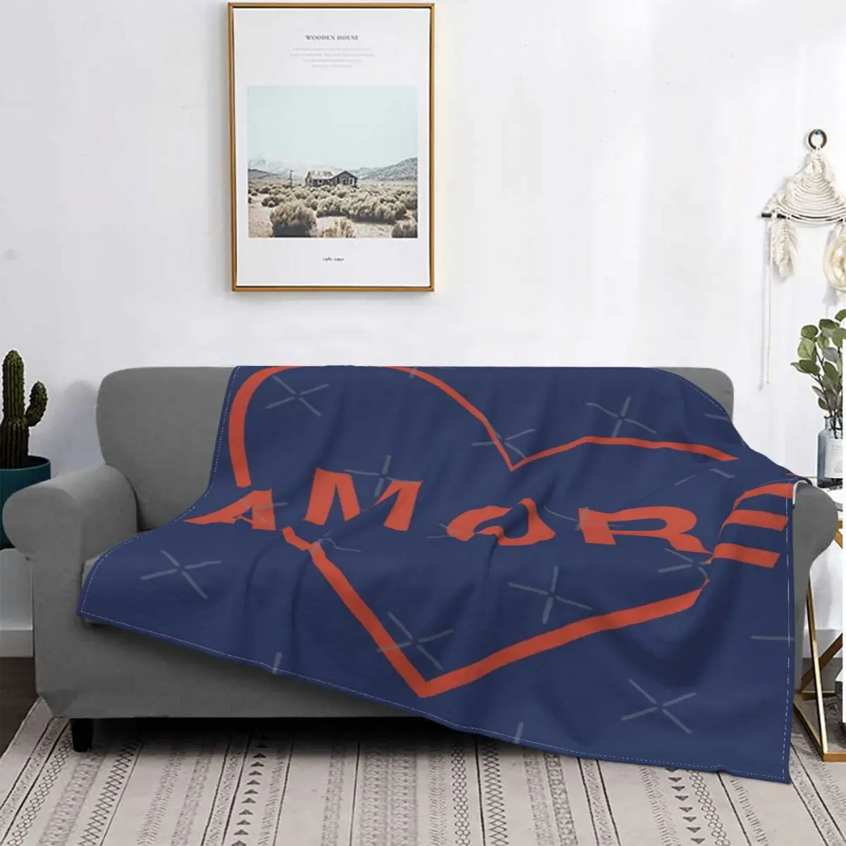 

Amore Mio-Manta a cuadros para cama, funda para sofá, manta con capucha, colcha de Picnic