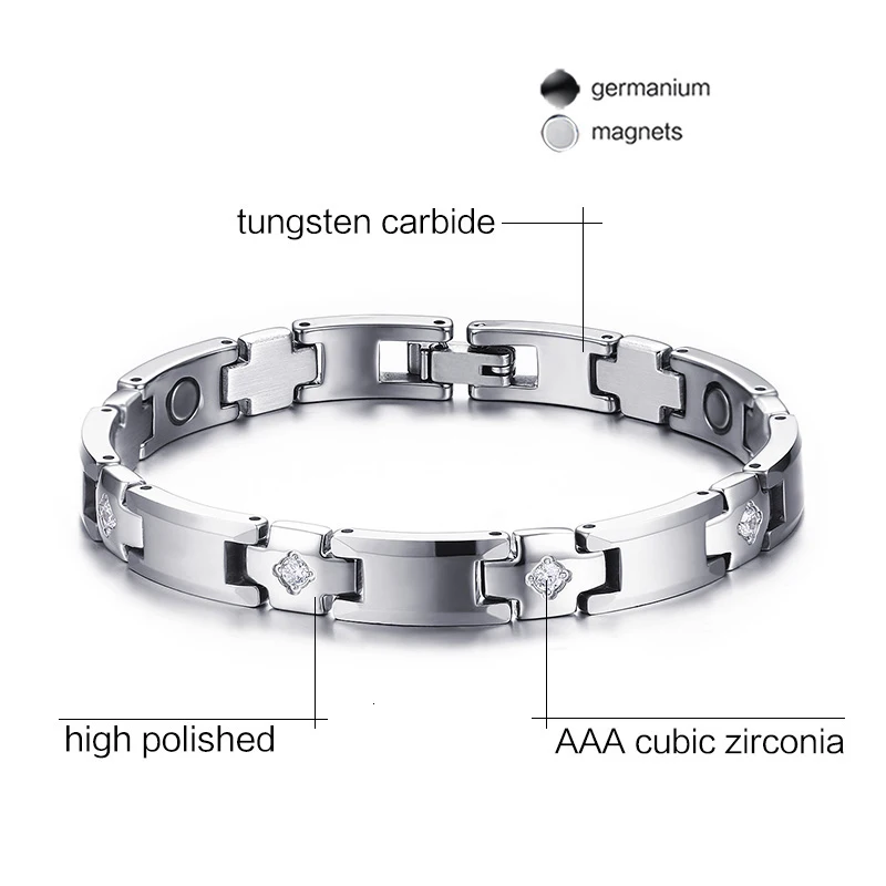 Vnox Для женщин магнитотерапия браслет Вольфрам из карбида для 7.6&quot | Украшения и