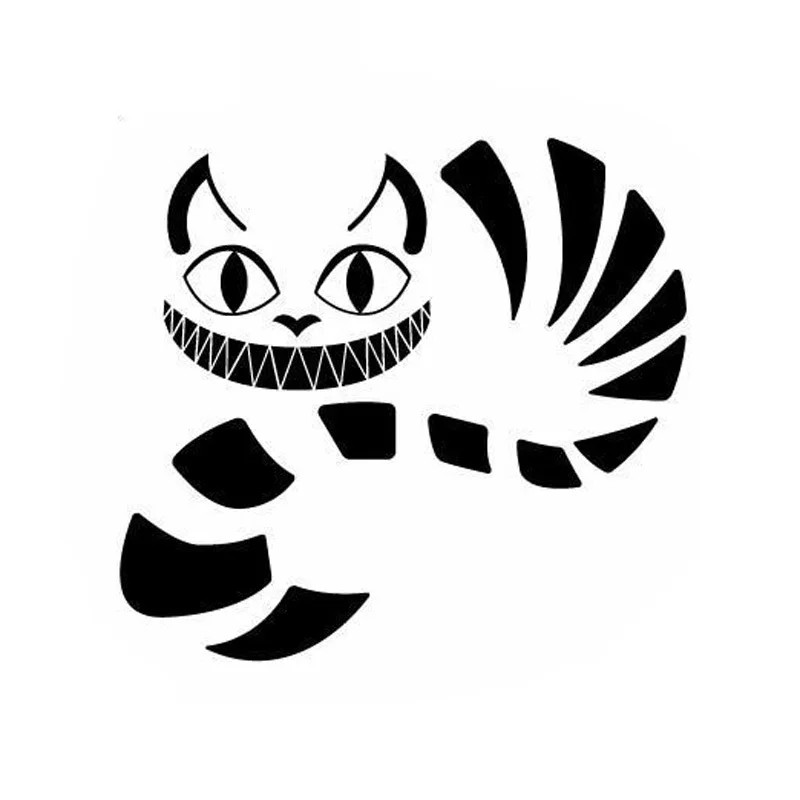 

Car Sticker Alice In Wonderland Cheshire Cat PVC Decal Car Shape Fashion Cartoon Decorative Sticker Black/White,17cm*15cm