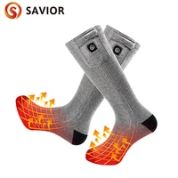 savior cotton heated socks material custom electric rechargeable women men heated thermal socks