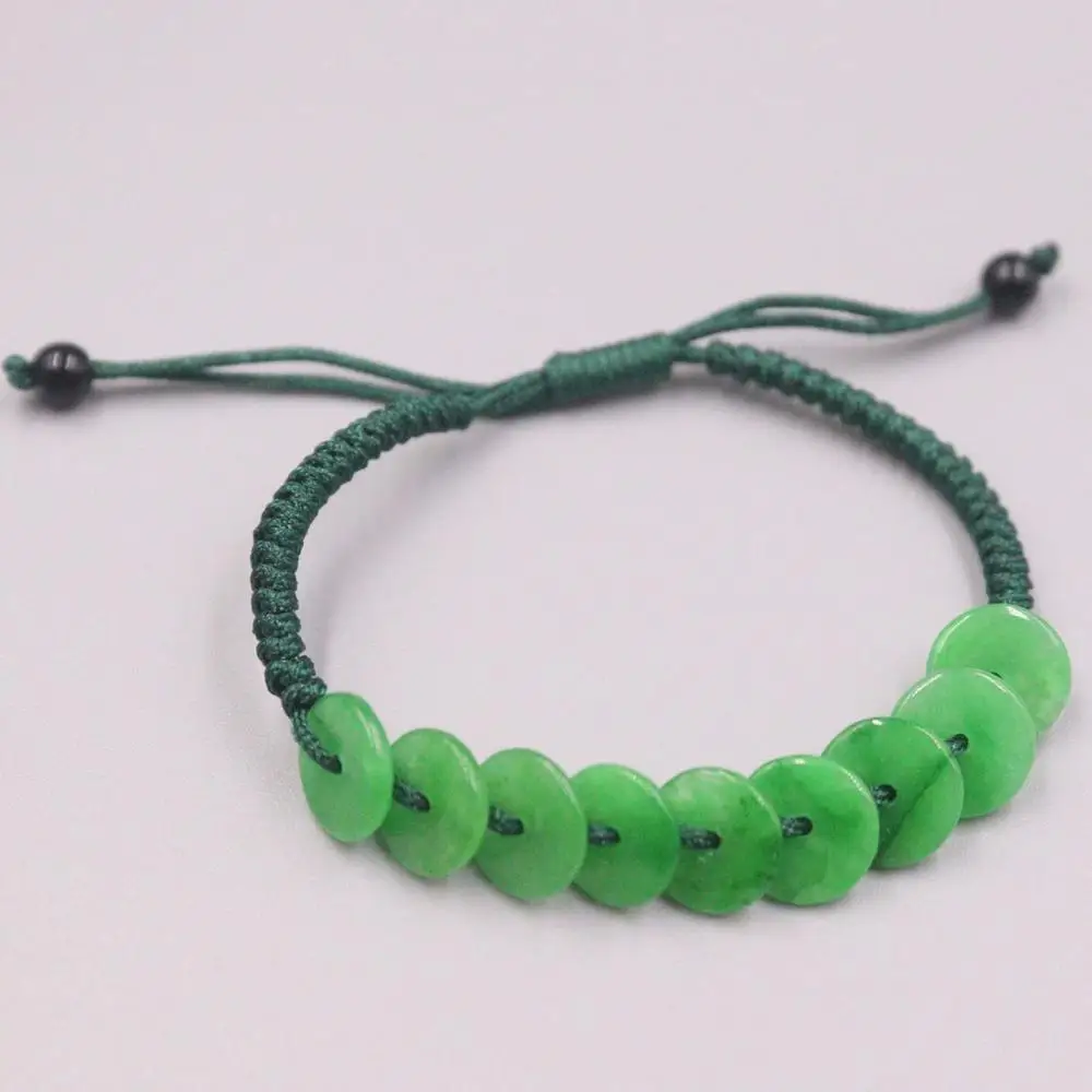Браслет из натурального нефрита и круглые зеленые защитные пуговицы браслет на