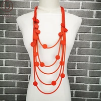 ukebay new red wood pendant necklace rubber statement necklaces women luxury sweater chain party wedding jewelry goth necklaces
