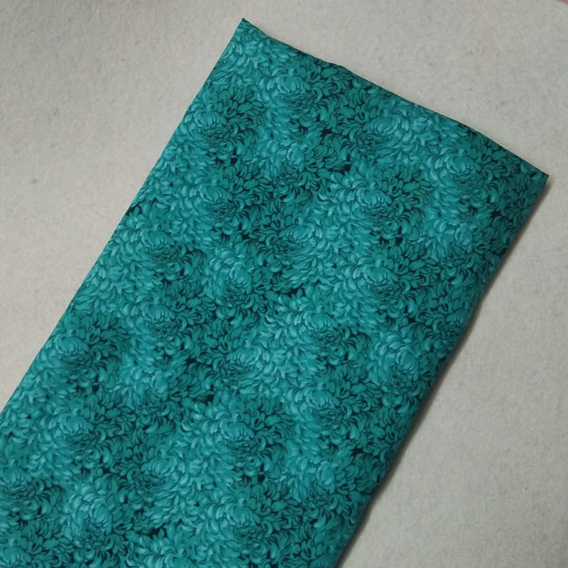 Изящная синяя Цветущая Хризантема с цветочным принтом хлопковая ткань 50x105 см