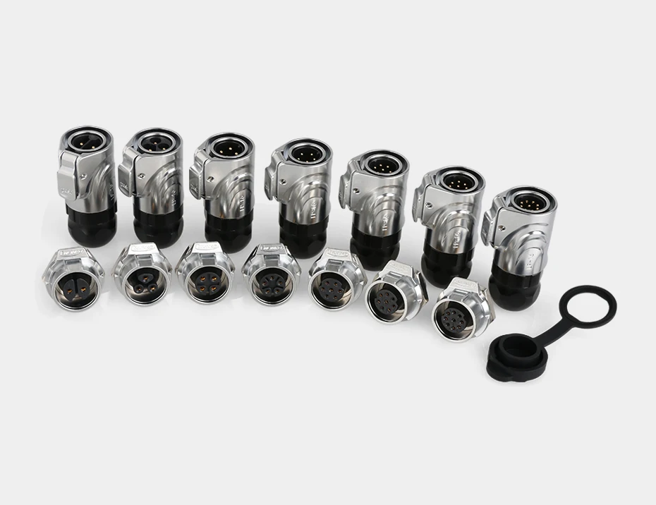 Waterproof connector M16 2 pin IP67 power metal connector round plug male plug female socket 10A electrical seal connector