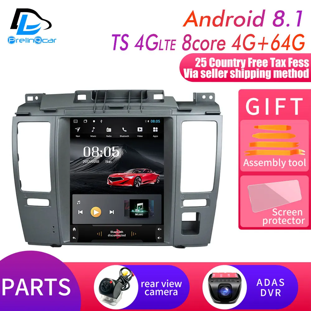 Android 9,0 2G ram 32G rom 4G LTE Автомобильный gps мультимедийный стерео радио p для Nissan Tiida Pulsar vetical плеер навигационная система - Цвет: TS-4G 4G64G Add DVR