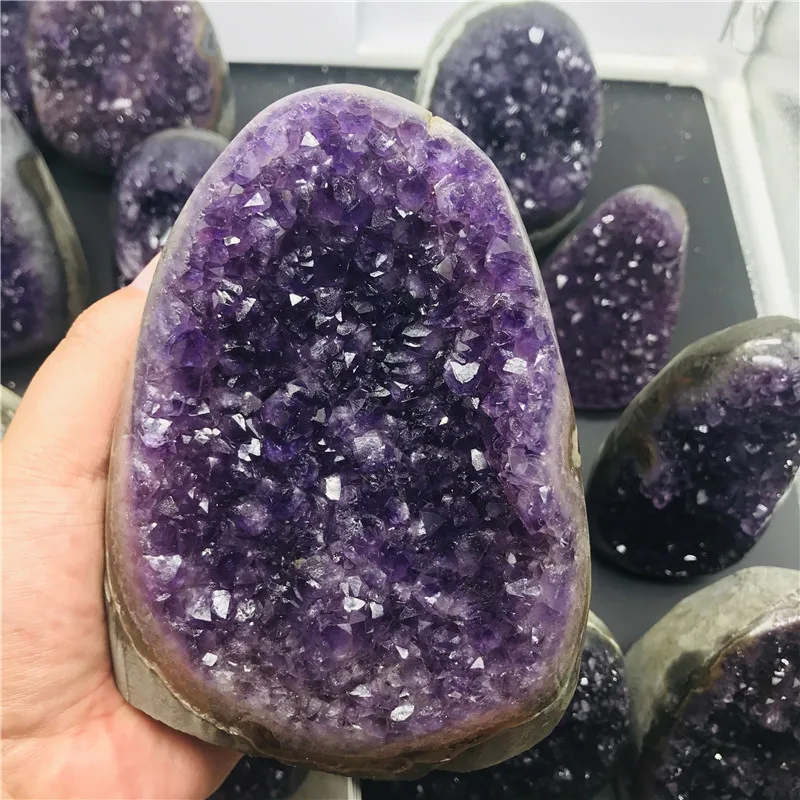 

Natural Amethyst Geode Quartz Cluster Crystal Specimen Energy Healing