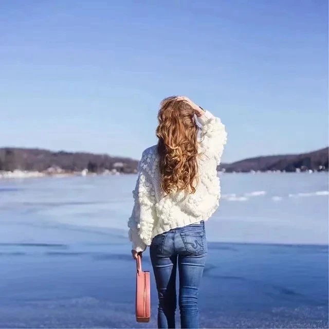 Withered sweaters women fashion blogger vintage hand knitted o-neck oversize love Jacquard weave thick pullovers sweaters women