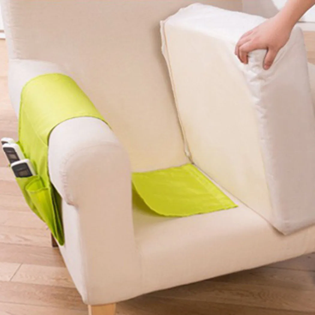 

Green Armrest Storage Bag Holder Couch Oxford Cloth Remote Control Organiser