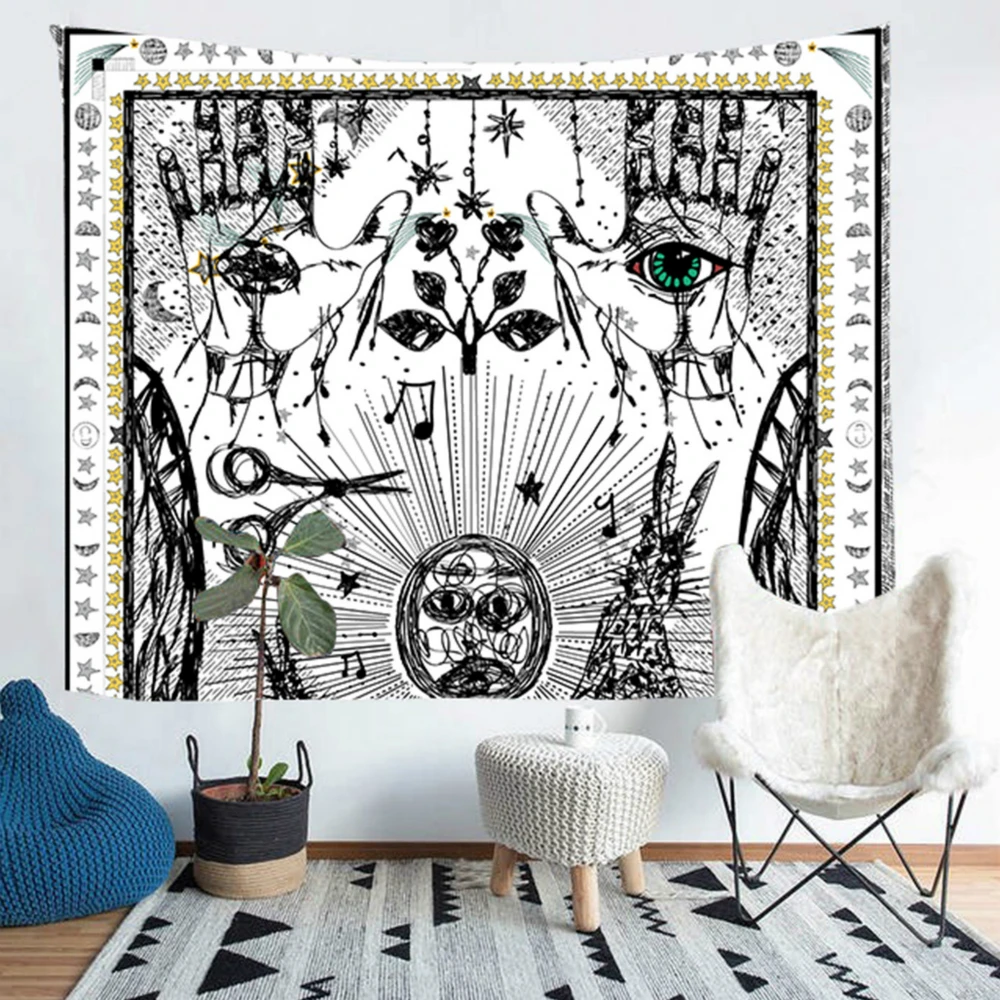 

Starry Sky Totem Series Art Tapestry Wall Hanging Bohemian Home Decoration Background Blanket Sun Moon Wall Cloth Tapestries