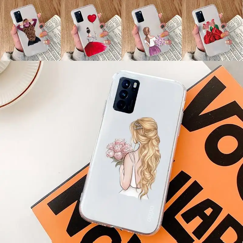 

girl Phone Case Transparent For oppo A57 A93 A73 A59 A55 A72 A77 A79 A83 A91 A92 A11 F9 A53 A52 S