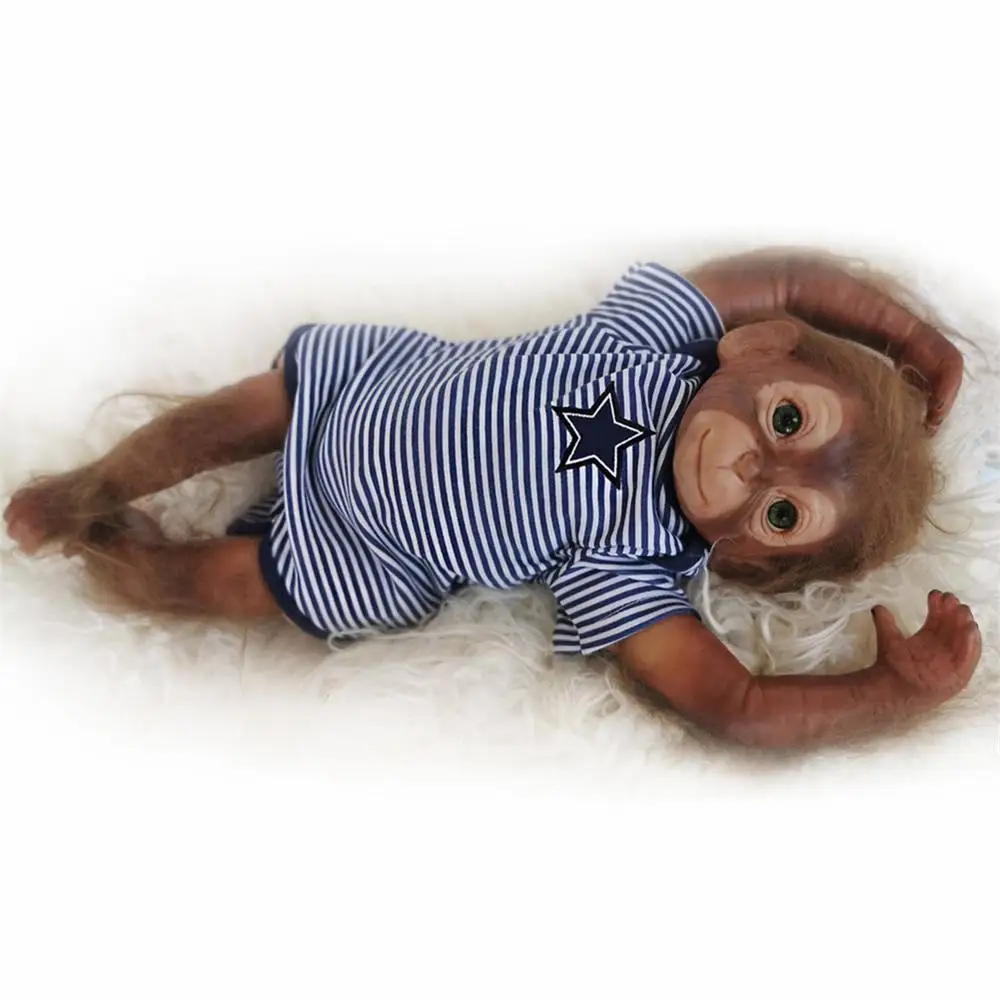 

Inch Silicone Reborn Baby Doll Monkey Girls Boys Handmade Reborn Monkey Soft Silicone Vinyl Flexible Collectible Art Doll