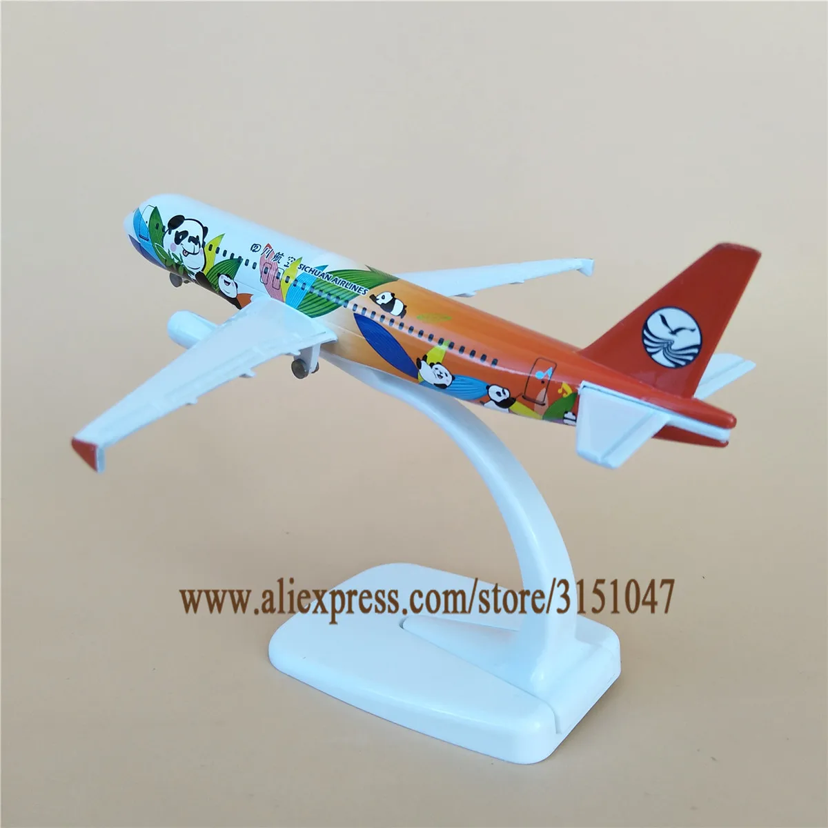 Новинка модель самолета 16 см Air China Sichuan Airlines в виде панды с самолетом из