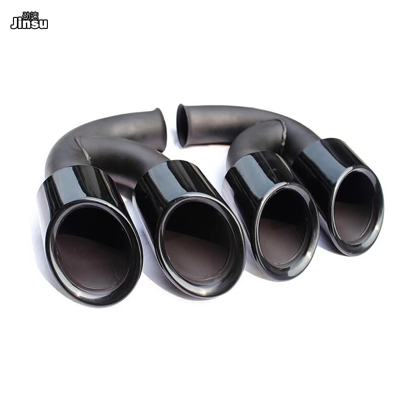 Глянцевые черные глушители выхлопной трубы глушитель для Porsche Cayenne 958 1 V6 V8 2011 - 2014