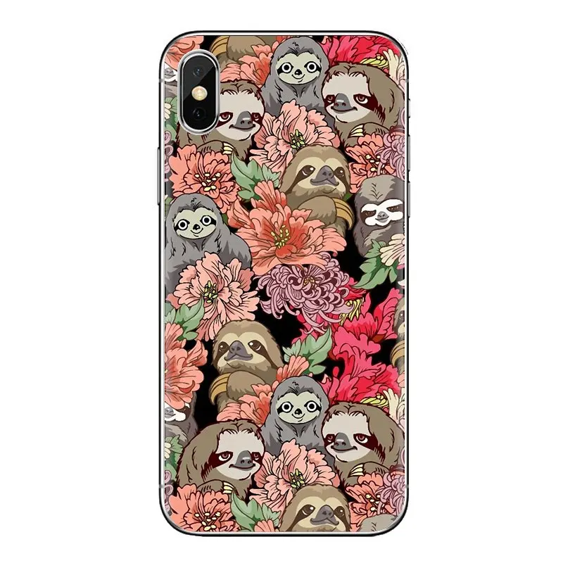Ретро социальных Ленивцы с розовым мешок TPU чехол для iPhone XS Max XR X 4 4S 5 5S 5C SE 6 6S 7 8