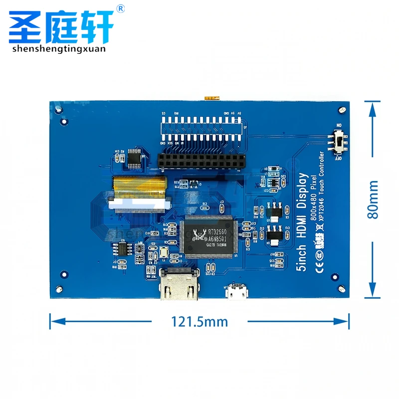 Совместим с 5-дюймовым ЖК-экраном Raspberry Pi A +/B +/2B сенсорным экраном HDMI | Электронные