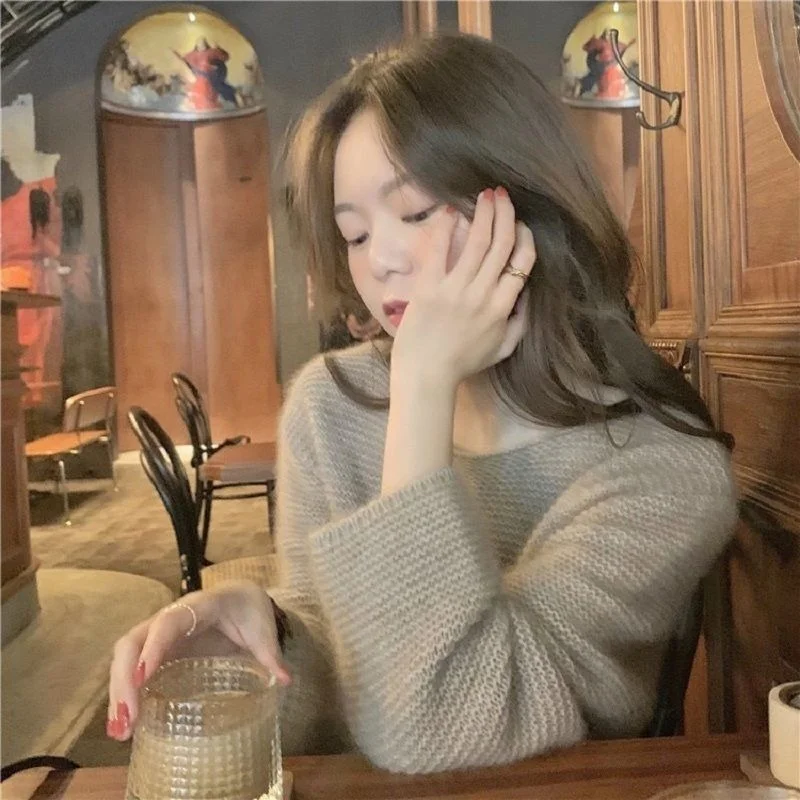 

Autumn and Winter New Style Retro Japanese Lazy Sweater Women Loose-fitting Outer Knit Sweater Top Shirts for Women