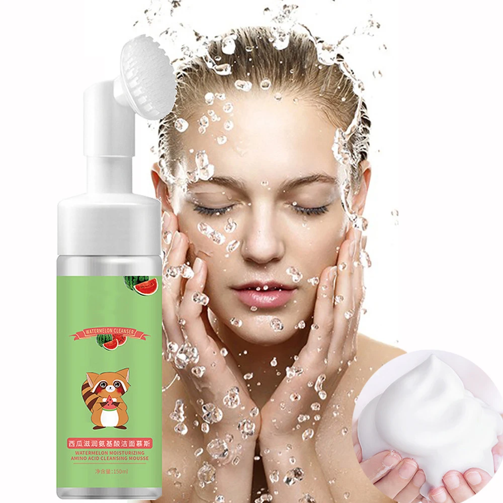 

Watermelon Amino Acid Facial Cleanser Moisturizing Brightening Hydrating Oil Control Nourishing Skin Care Facial Cleansing Tool