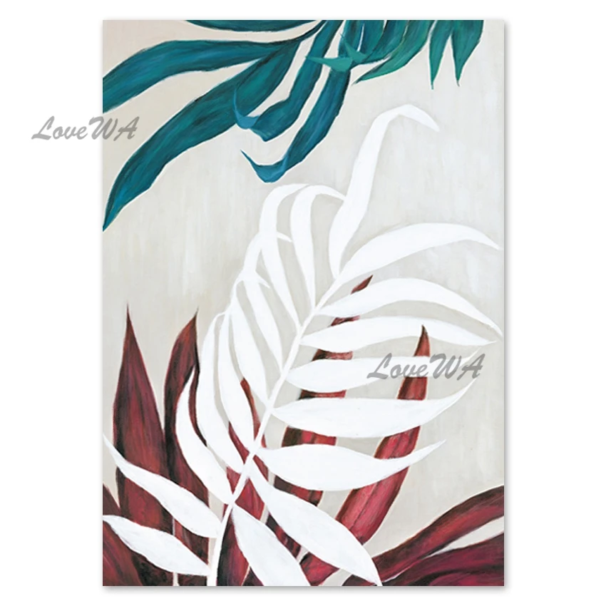 

100% Hand-painted Colors Leaves Oil Painting Pictures Wall Hangings Canvas Wall Art No Frame Decorative Artwork Dropship Gift