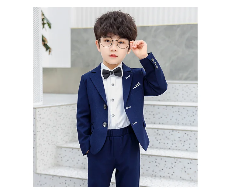 

Flower Boys Jacket + Pants 2PCS Suit School Kids Formal Weddings Party Tuxedos Prince Boys Gentlemen Birthday Dress Costume