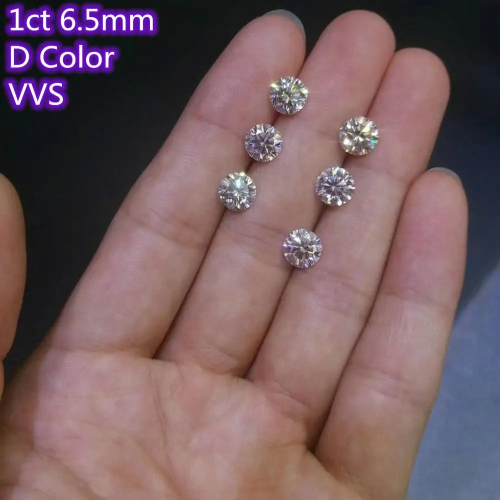 Круглый гениальный отрезок 6 5 мм 1ct карат D Цвет Moissanites свободные камень