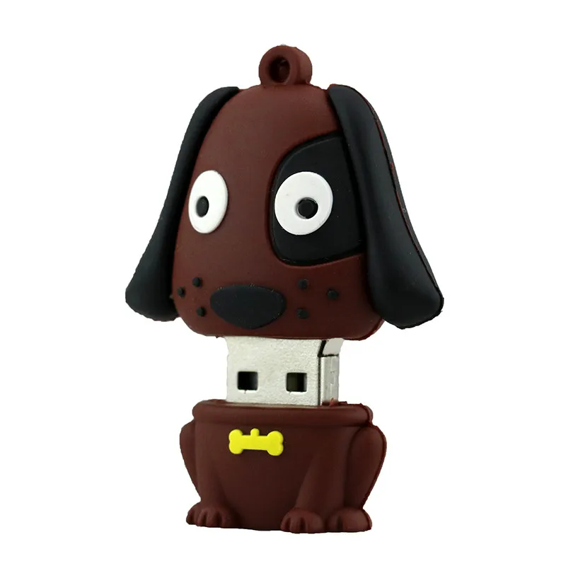 USB флеш-накопитель с животным бульдогом, флеш-накопитель с мультяшным питомцем, USB карта памяти для хранения 4 ГБ 8 ГБ 16 ГБ 128 ГБ, мини-флешка с желтой собакой, подарки