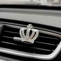 car air vent clip air freshener in auto interior bling diamond crown decoration car aroma diffuser car accessories for girls