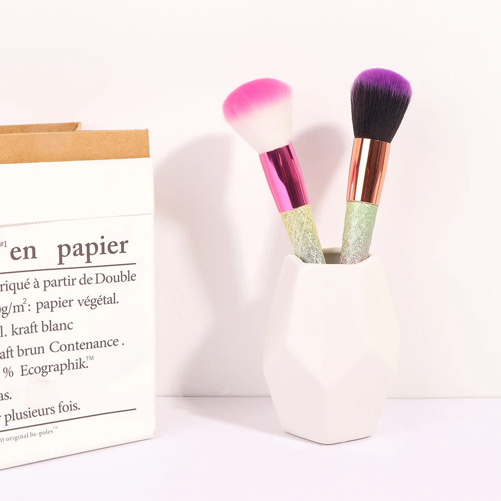 Радужная Кисть для макияжа с круглой головкой 1 шт. модные красочные блестящие