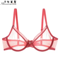 european and american transparent lace sexy ultra thin underwear ladies see through bra